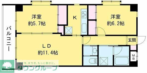 CHARLESII(2LDK/3階)の間取り写真