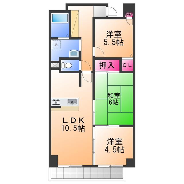 グリーングラス久米田(3LDK/1階)の間取り写真