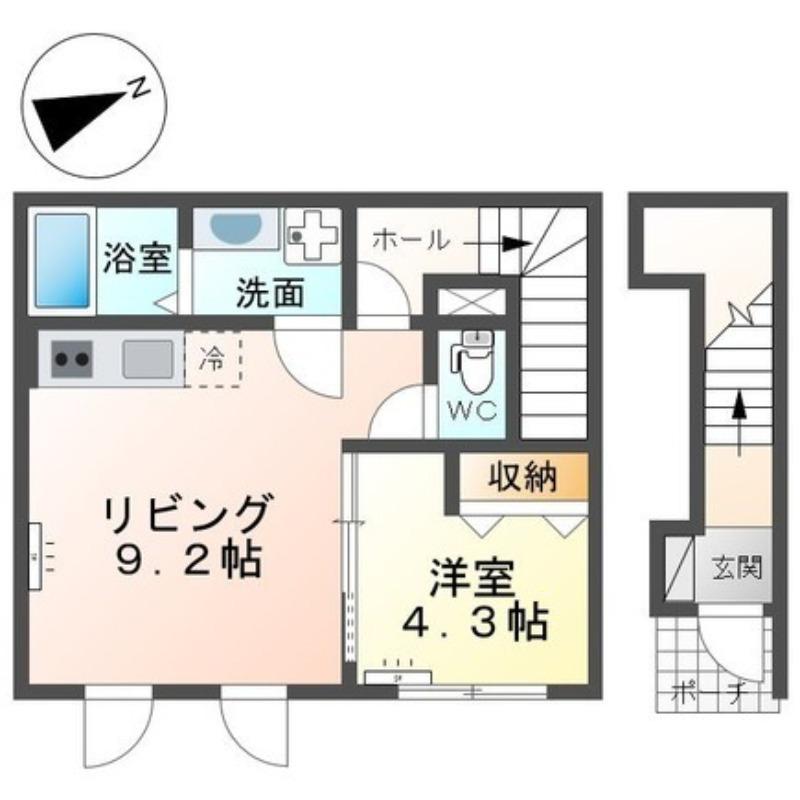 グランコート(1LDK/2階)の間取り写真