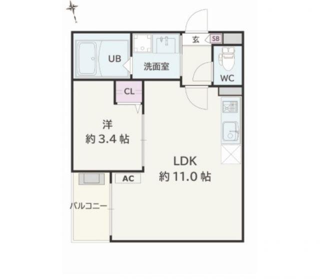JACK MATOBAKITAI(1LDK/3階)の間取り写真