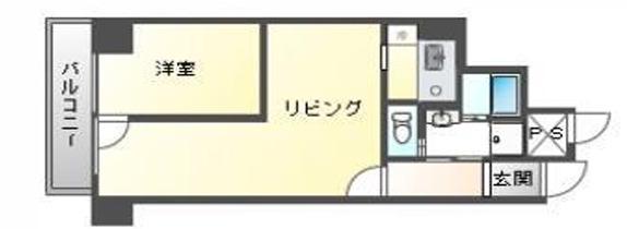 朝日プラザ心斎橋(1LDK/13階)の間取り写真