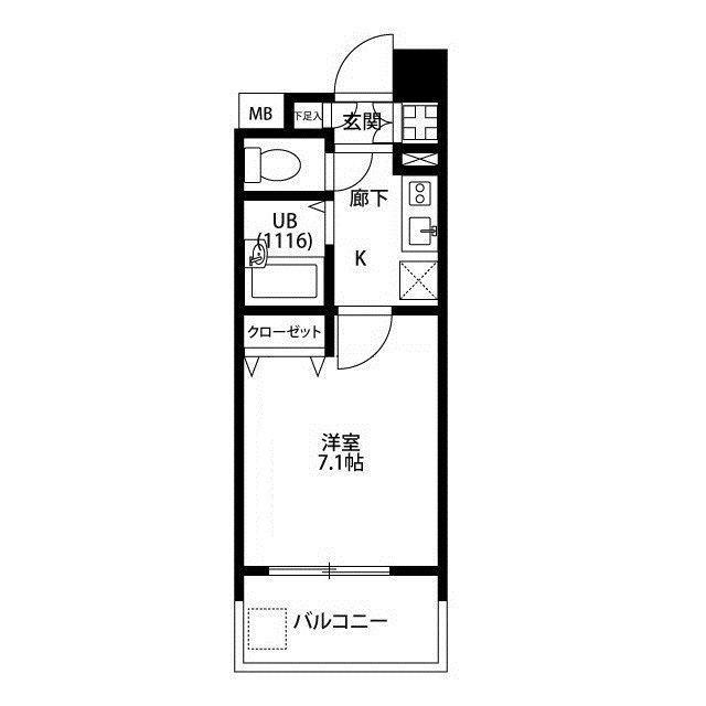 プレール高円寺(1K/2階)の間取り写真