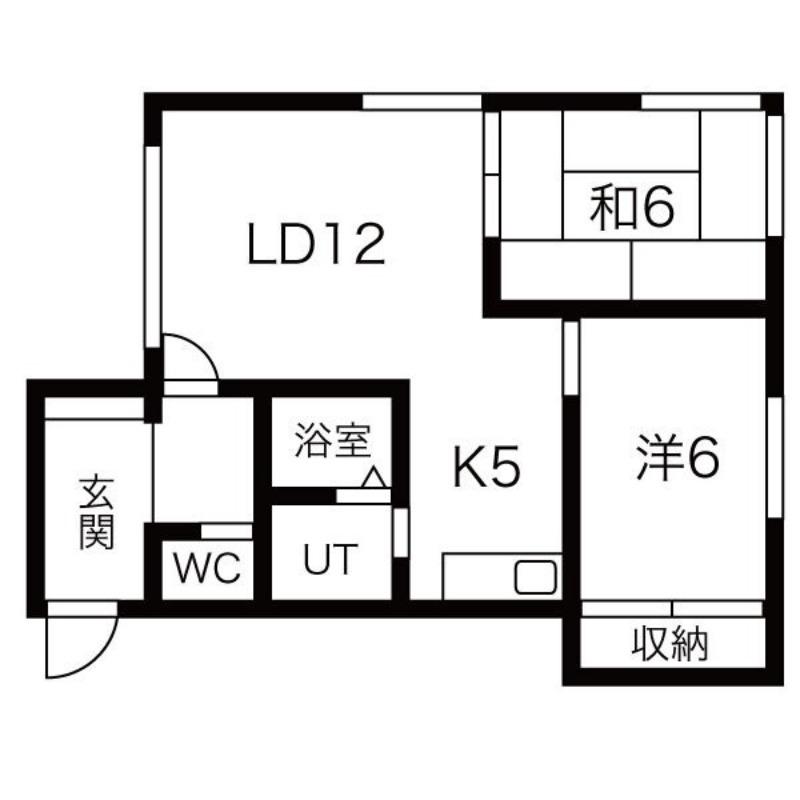エトワール(2LDK/1階)の間取り写真