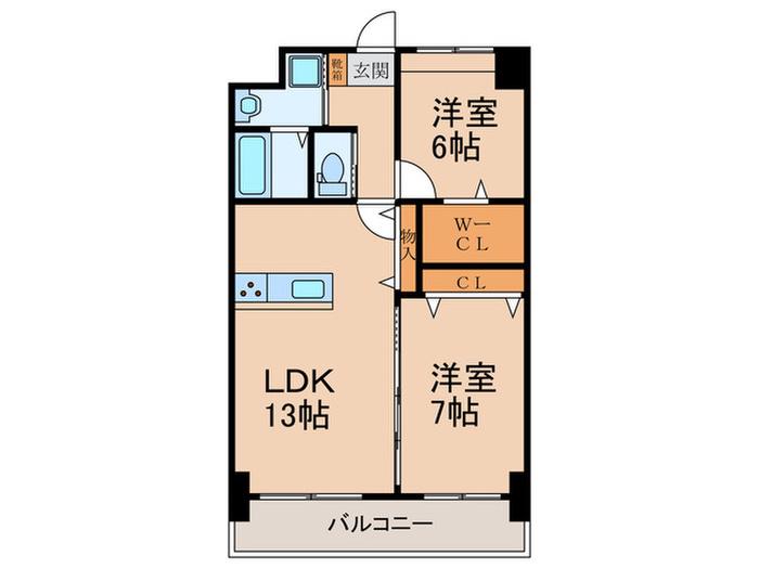 シュライン恵比寿タワーレジデンス(2LDK/14階)の間取り写真