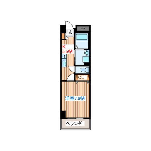 URBAN FLATS北上(1DK/5階)の間取り写真