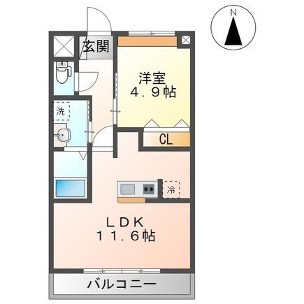 みや・らいふ すぺーす(1LDK/2階)の間取り写真