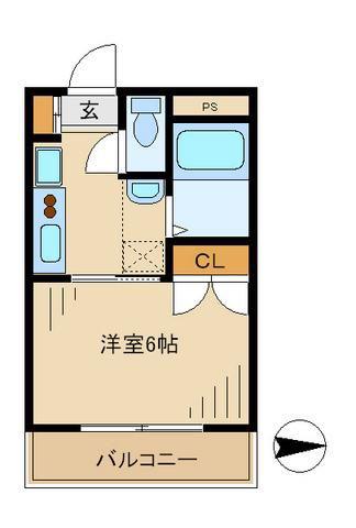コーポシェラタン(1K/2階)の間取り写真