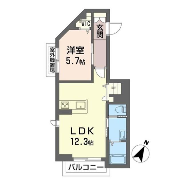 ルシエル東林間(1LDK/2階)の間取り写真