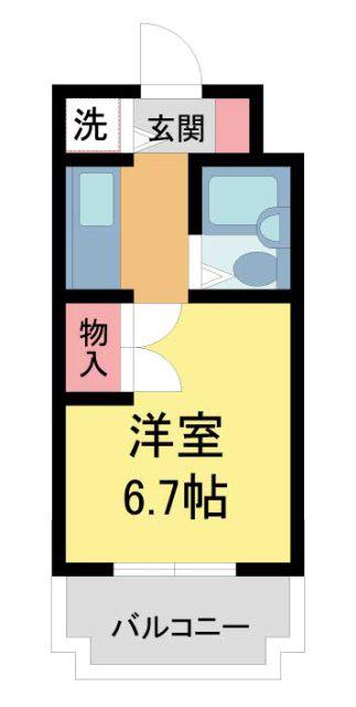 ジョイフル鳴尾(1K/2階)の間取り写真