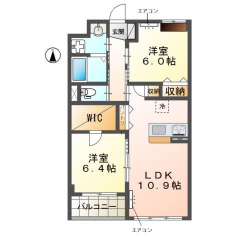 流山市駒木マンション(2LDK/2階)の間取り写真