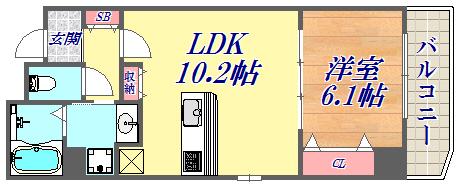 モンマール三宮(1LDK/5階)の間取り写真