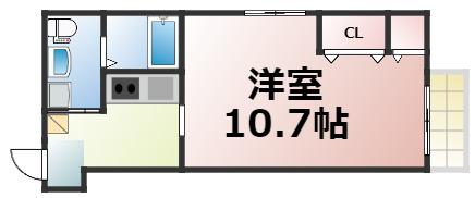 アクロス今里アパートメント(1K/3階)の間取り写真