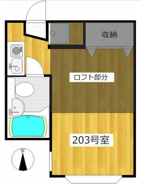 パレット西生田A(ワンルーム/2階)の間取り写真