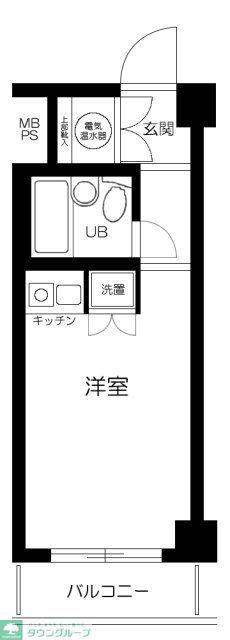 キャッスルマンション戸越公園(ワンルーム/4階)の間取り写真