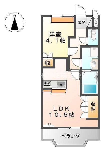 REIZVOLL VILLA(1LDK/2階)の間取り写真