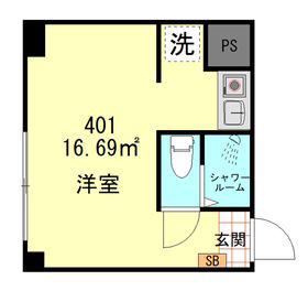 オリエントマンション品川(ワンルーム/4階)の間取り写真