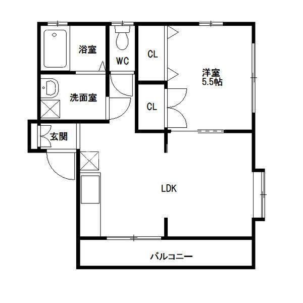 くすの木ハイム(1LDK/1階)の間取り写真
