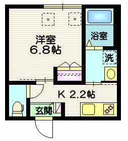 ウィステリア(1K/1階)の間取り写真