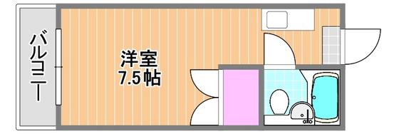 ホープ伊島A棟(ワンルーム/4階)の間取り写真