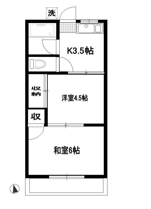 ミイツハウス(2K/2階)の間取り写真