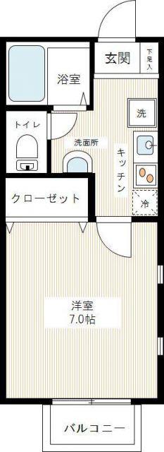 キャメル西川口(1K/2階)の間取り写真