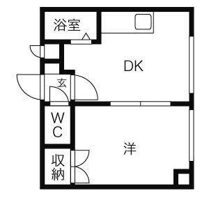 ダイアナ麻生マンション(1DK/2階)の間取り写真