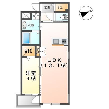 桜花ハイツ(1LDK/3階)の間取り写真