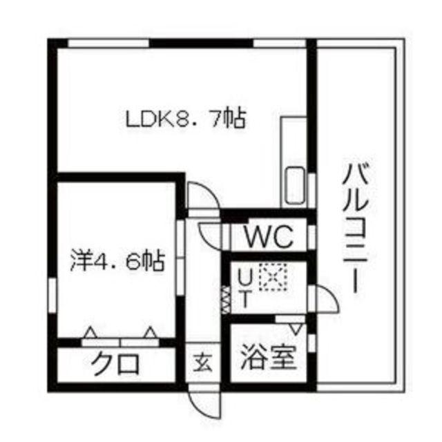 メゾン高槻(1LDK/4階)の間取り写真