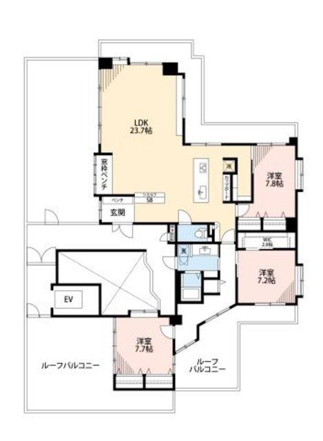 センターパーク大濠(3LDK/7階)の間取り写真