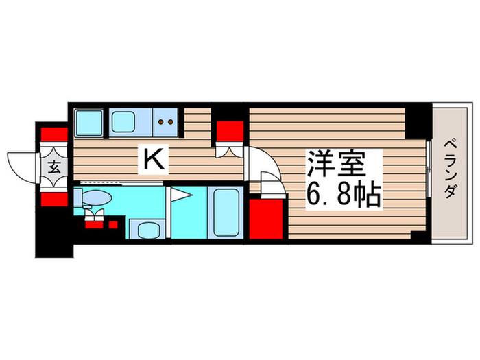BPRレジデンス本八幡(1K/3階)の間取り写真
