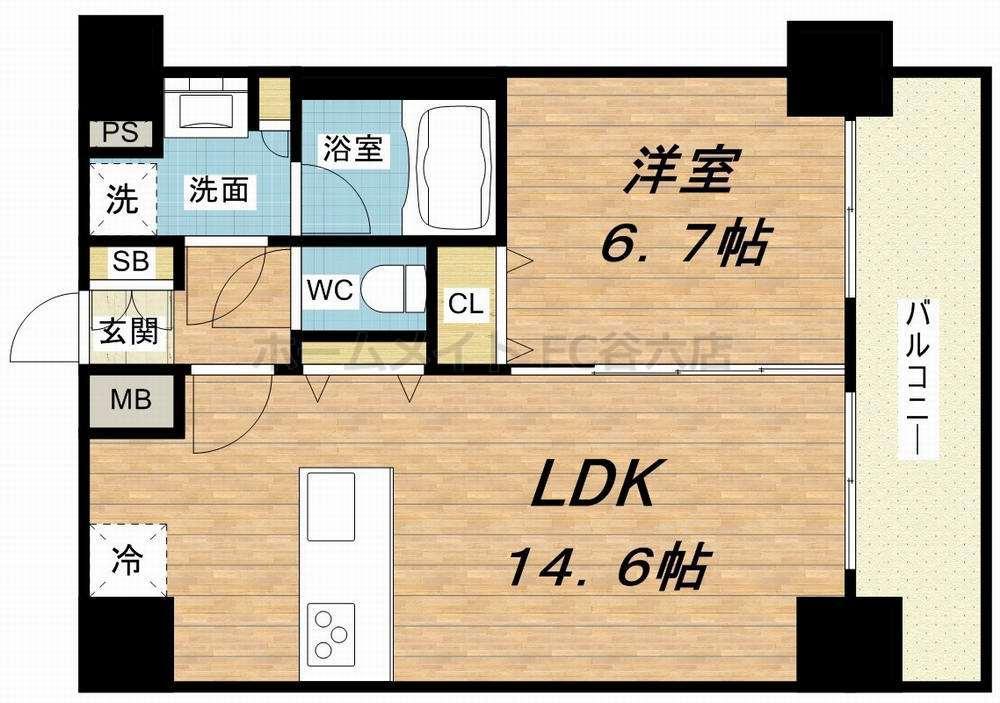 プレサンス立売堀パークシティ(1LDK/10階)の間取り写真