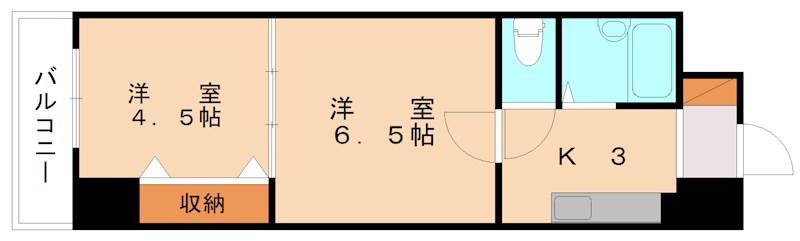 ギャラン南小倉(2K/8階)の間取り写真