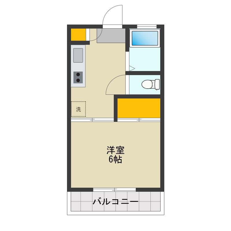コーポいずみ(1K/2階)の間取り写真