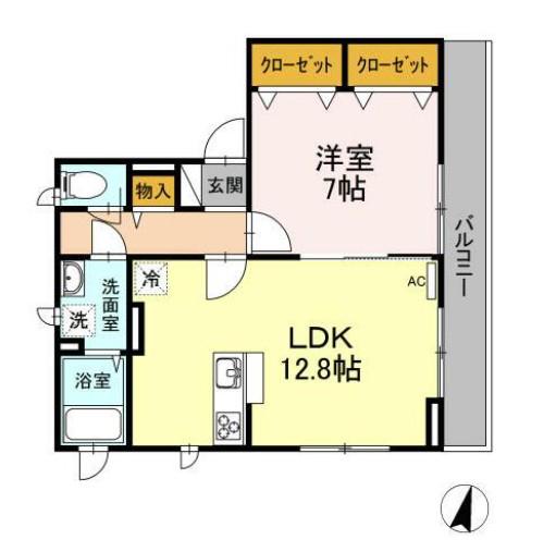 メゾン・ド・オカ(1LDK/2階)の間取り写真