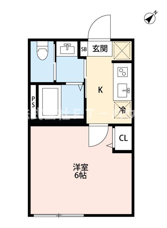 CONTEL 湊町(1K/1階)の間取り写真