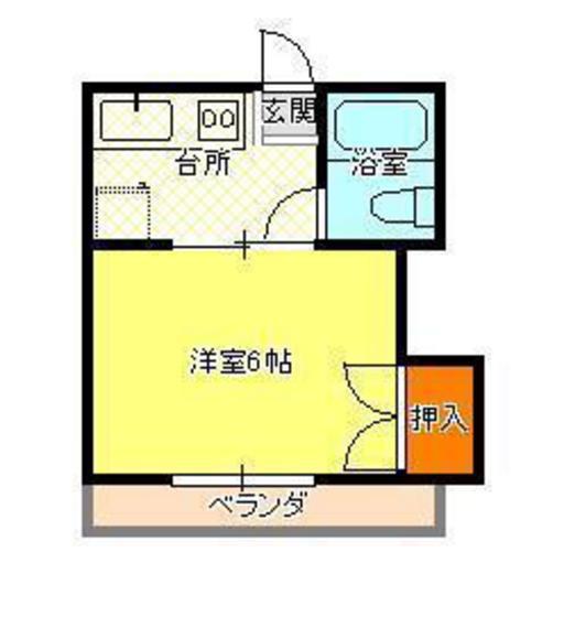 ホワイトメゾン津島C(1K/2階)の間取り写真
