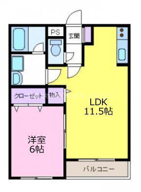 シンフォニックガーデン(1LDK/1階)の間取り写真