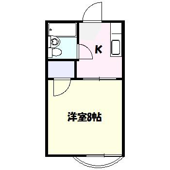 ガーデンハイム(1K/2階)の間取り写真