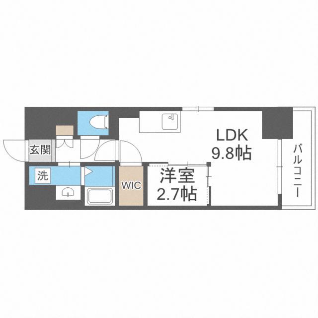 ラクラス博多II(1LDK/10階)の間取り写真