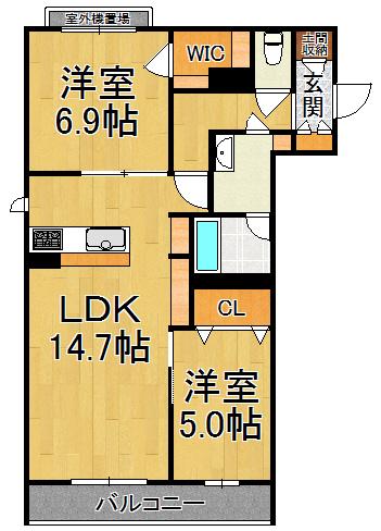 シャーメゾン アリスティオ(2LDK/3階)の間取り写真