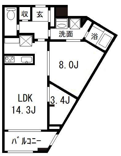 KACHIDIKI THE TOWER(1SLDK/6階)の間取り写真
