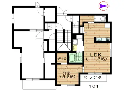 ストロベリーフィールズ(1LDK/1階)の間取り写真
