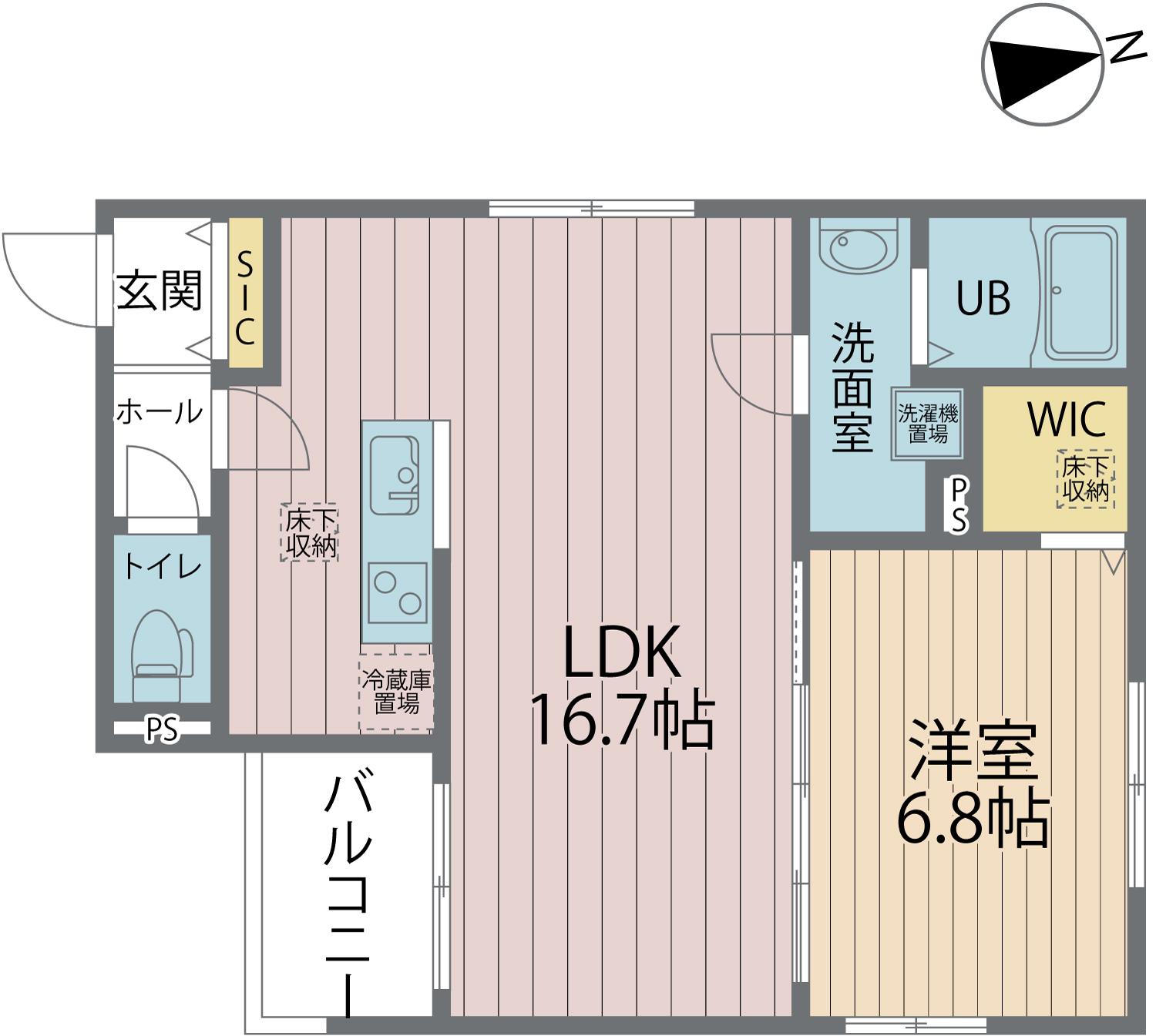 クラウドナインペット共生(1LDK/2階)の間取り写真