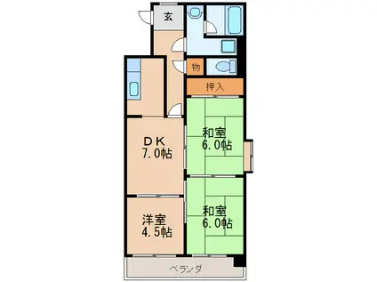 新栄第7ロイヤルマンション(3DK/4階)の間取り写真