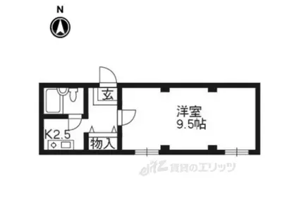 上賀茂松柏(1K/2階)の間取り写真