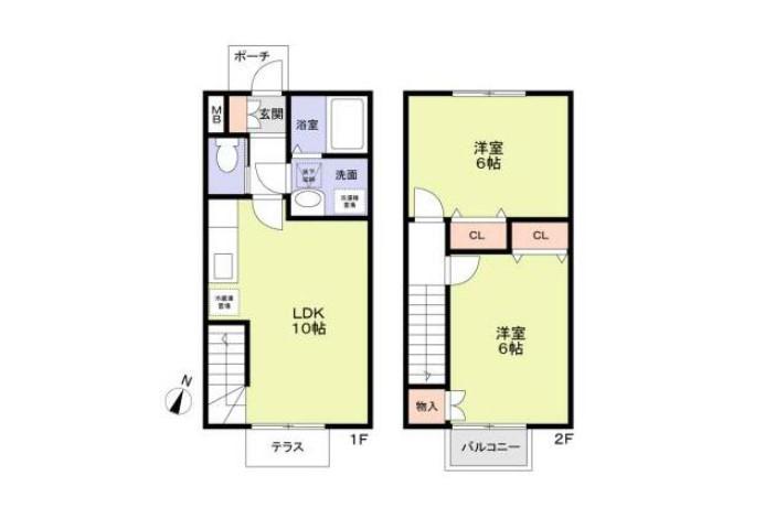 ピュアハウス(2LDK/1階)の間取り写真