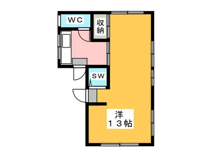 明清ハイム(1K/2階)の間取り写真