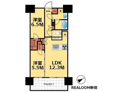 LIGHT TERRACE 新宿御苑(1SLDK/5階)の間取り写真