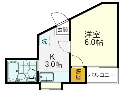 グリーンボックスI(1K/2階)の間取り写真