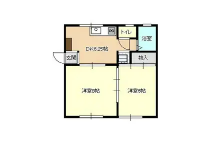 メゾンド301C(2DK/2階)の間取り写真